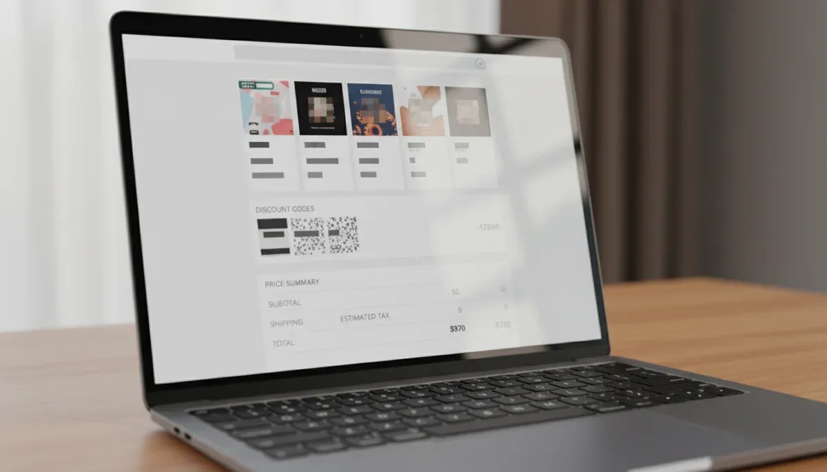 Detalle de pantalla de pago electrónico con código promocional aplicado
