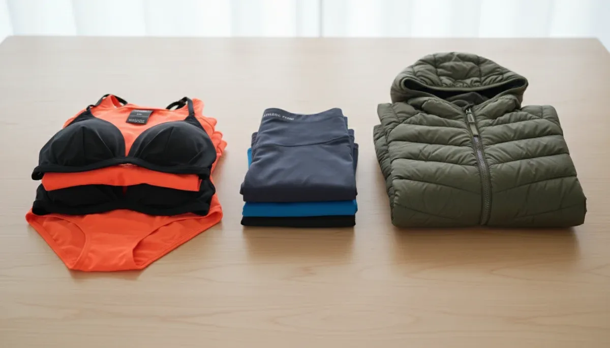 Prendas de ropa deportiva y abrigo confeccionadas en tejidos sintéticos