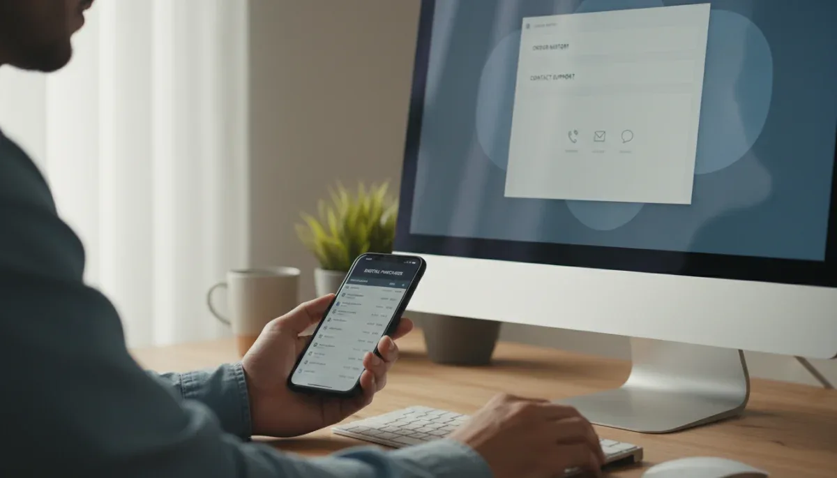 Persona tramitando una reclamación de garantía de un producto electrónico online