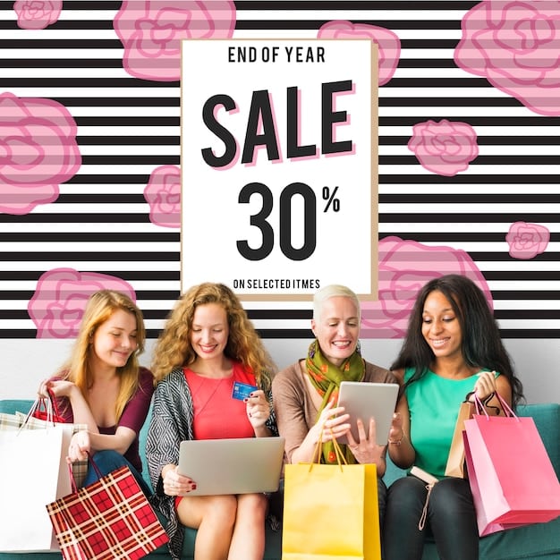 A collage of images showing happy people shopping on SHEIN, interspersed with discount tags and the SHEIN logo, reinforcing the idea of saving money while shopping.
