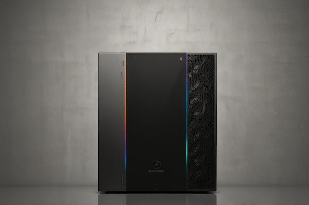 A photo showcasing a gaming PC case with excellent cable management and airflow. The case should have tempered glass side panels to display the internal components, RGB lighting, and a clean, organized layout. Additional features like fan placement and dust filters should be visible.