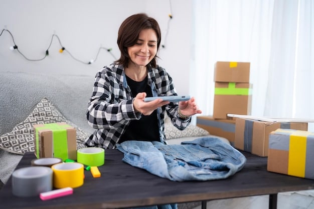 A person happily unpacking a SHEIN order, with several items of clothing visible, emphasizing the joy of affordable fashion and successful shopping strategies.