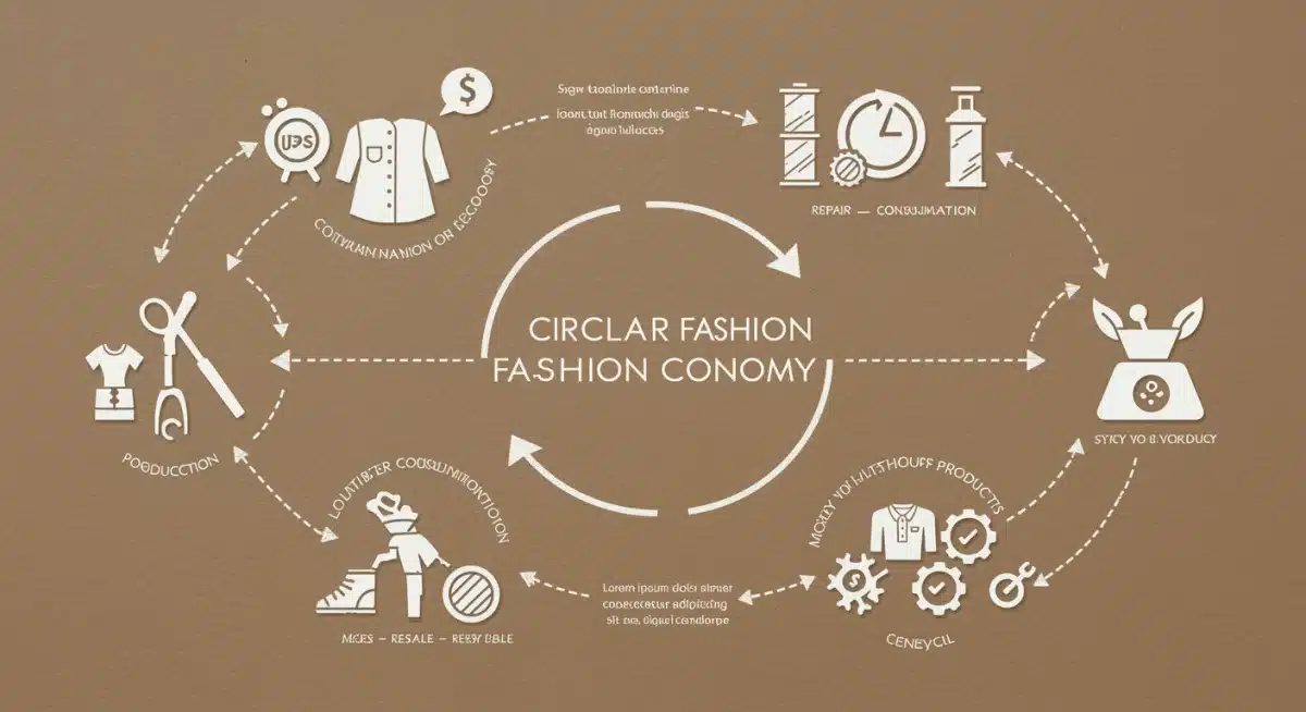 Infographic depicting the circular fashion economy and sustainable apparel practices