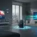 Router Wi-Fi 6E en un hogar moderno, simbolizando conectividad ultrarrápida.