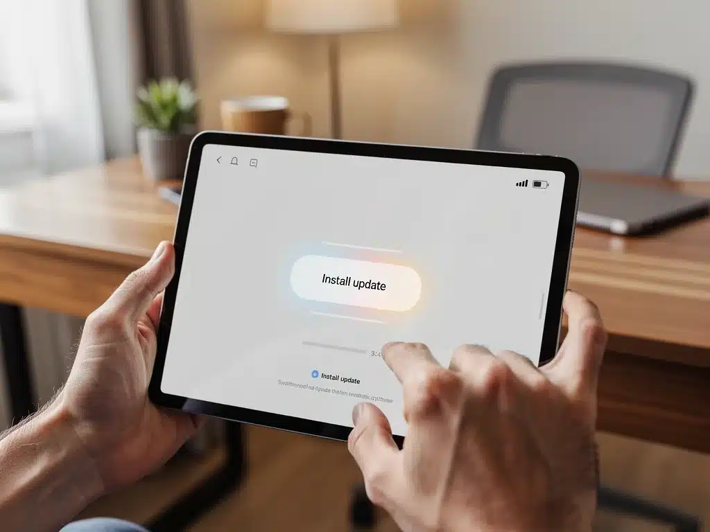 Persona actualizando el firmware de una tablet paso a paso