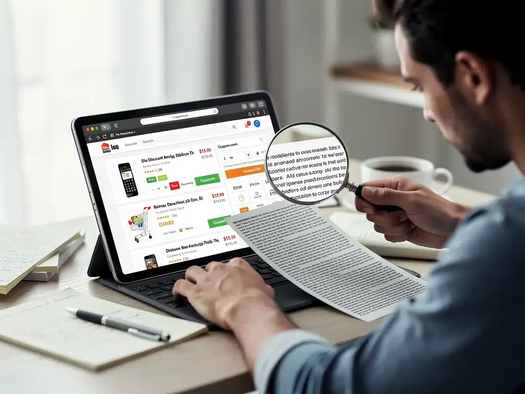Comparando políticas de descuento en tiendas de moda online.